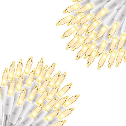 Vigdur White String Lights, 2 Packs 21FT Outdoor Christmas Lights 100 Bulbs - color: White