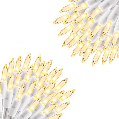 Vigdur White String Lights, 2 Packs 21FT Outdoor Christmas Lights 100 Bulbs - color: White