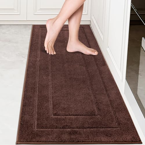 PURRUGS Kitchen Runner Rug, Kitchen Mat, 24" x 59", Brown - color: Brown, size: 24" X 59"