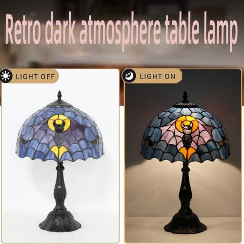 Tiffany Style Table Lamp,Gothic Bat Desk Lamp,Stained Glass lamp - color: Bat