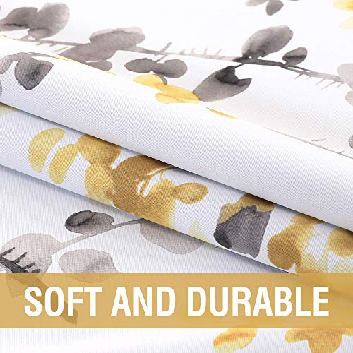 H.VERSAILTEX Valance for Kitchen Windows/Bathroom/Living Room/Bedroom Blackout Window Valance Thermal Insulated Rod Pocket Valance Curtains, 52" W x 18" L, 1 Panel, Floral Pattern in Grey and Yellow - color: Grey/Yellow