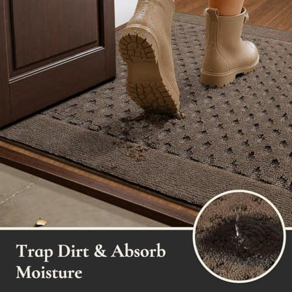 Dirt Trapper Door Mat 32"x 48", Non-Slip Entryway Rugs, Brown - color: Brown, size: 32" x 48"