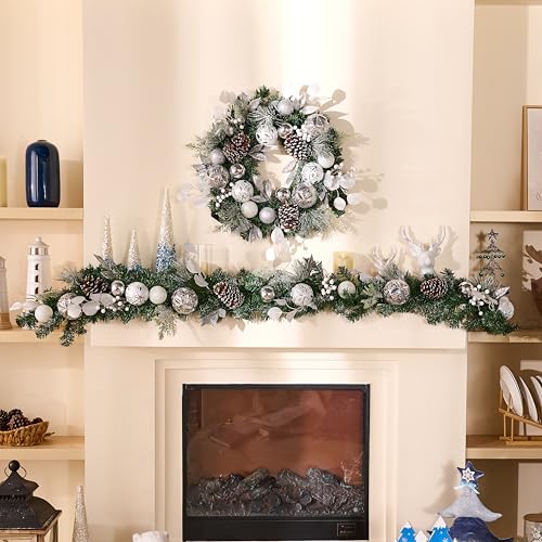 Valery Madelyn 6 Feet Pre-Lit Christmas Garland with Lights Snowy White - color: Snowy White, size: 6 feet