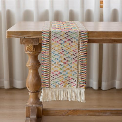 Keketoarrange Boho Macrame Table Runner 12x72 Inch - color: Colorful, size: 72"L