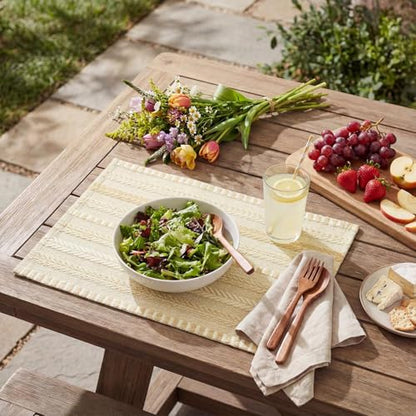 Artoid Mode Burlap Brown Woven Braided Stripe Placemats Set of 6-12x18 Inch - color: Burlap Brown, size: 12" x 18", 6 Pcs