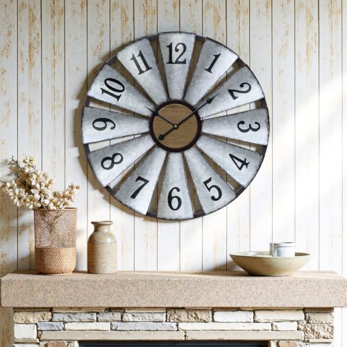 Vantic 30'' Windmill Large Wall Clock, Distressed Metal Clock - size: 30