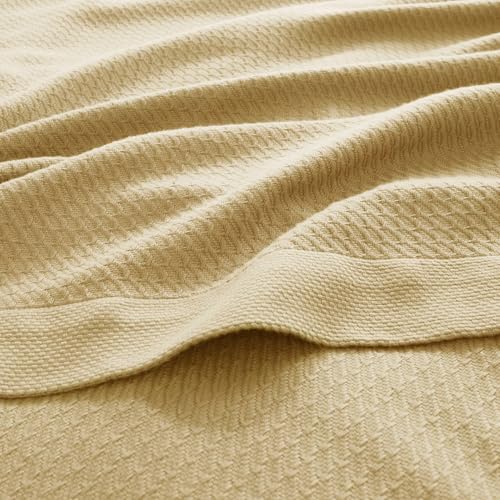 Madison Park 100% Egyptian Cotton Twin Size Bed Blanket for Summer Mustard - color: Mustard, size: Twin