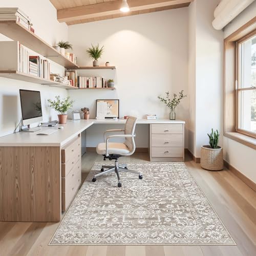 Soalmost Area Rugs 4x6 for Living Room, Neutral Washable Soft Rugs - color: Light Brown, size: 4' x 6' (Rectangular)