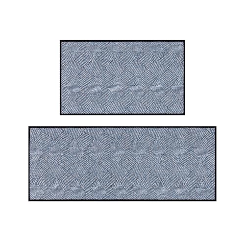 Pauwer Non Slip Kitchen Rugs Sets of 2, Washable Soft Kitchen Mats, Blue - color: Blue, size: 19"x32"+19"x47"
