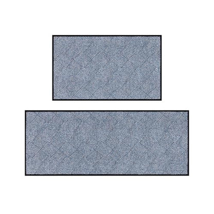 Pauwer Non Slip Kitchen Rugs Sets of 2, Washable Soft Kitchen Mats, Blue - color: Blue, size: 19"x32"+19"x47"