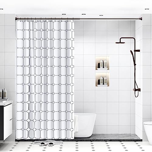 Oil Rubbed Bronze Tension Shower Curtain Rod – Adjustable 18-79 Inches, Fits 20-78 Inch Spaces (Ideal for 72" Wide Bathrooms), Rust Resistance Adjustable Durable Spring No Drilling - color: Bronze, size: 18-79 inch