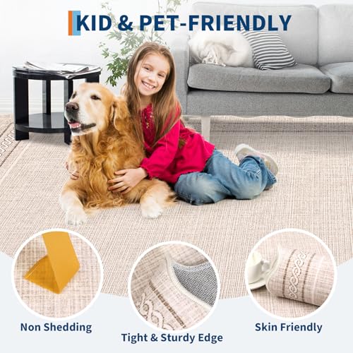 GarveeHome Scalloped Washable Rugs 2x6 Hallway Runner Rug Non Slip, Beige - color: Beige, size: 2' x 6' (Runner)