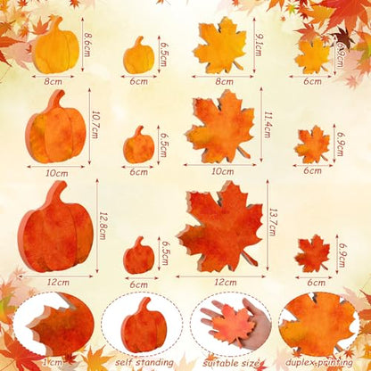 Bencailor 12 Pcs Fall Table Decoration Pumpkin Maple Leaf Tiered Tray Decor - style: Classic