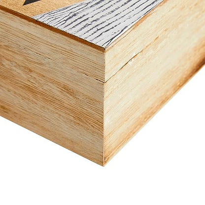 Juvale Wooden Box with Hinged Lid - Jewelry Storage for Rings & Trinkets - Decorative Storage Box for Coffee Table & Nightstand - 9.5 x 5.9 x 3.2 in, Pack of 1, Brown