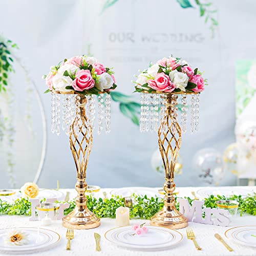 Flower Centerpieces for Wedding Tables: Pink & White, 2 Packs - color: Pink & White