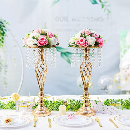 Flower Centerpieces for Wedding Tables: Pink & White, 2 Packs - color: Pink & White