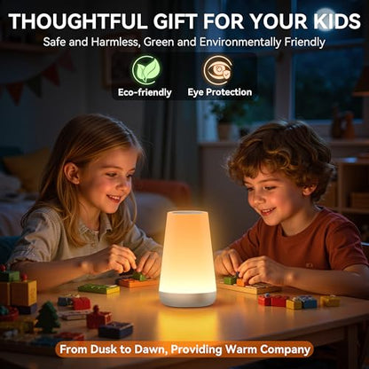 Auxmir Rechargeable Night Light, Touch Table Lamp with Remote, Silver - color: Silver