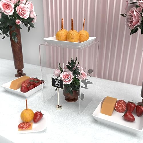 Marketing Holders 2 Pack Clear Acrylic Riser Display Stand 8" x 8" x 12" Merchandise Showcase One Piece Fixture Retail Stores and Boutiques Throne Counter Platform - size: 8"W x 8"D x 12"H