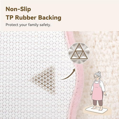 GRANNY SAYS Waved Pink Bathroom Rug, 16" x 24", Cute Scalloped Bath Mat - color: Pink-cute Waved, size: 1'4" x 2' (24" x 16")