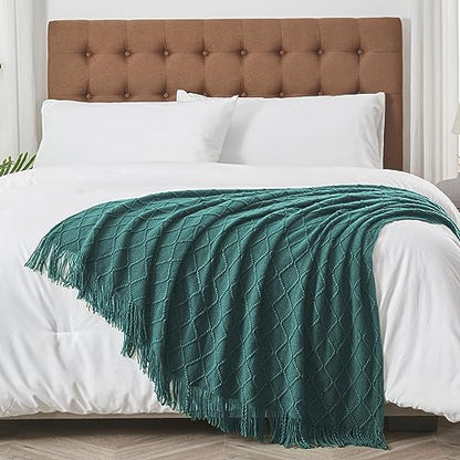 inhand Blue Knitted Throw Blanket for Couch and Bed, 50"x60" - color: Blue, size: 50"x60"