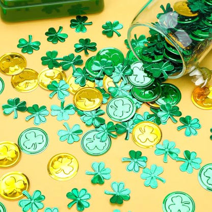 MARFOREVER St. Patrick's Day Shamrock Confetti Table Centerpiece Decoration - style: St Patricks Day