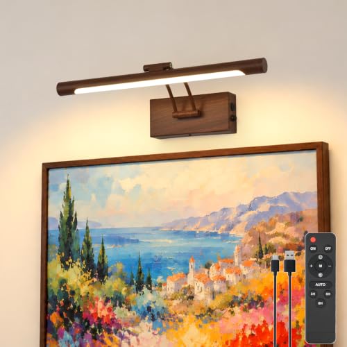 Battery Operated Picture Light for Wall,Walnut Finish 15.7-Inch - color: Walnut Finish, size: 15.7 Inch