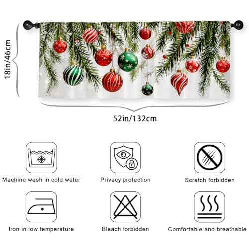Christmas Blackout Window Valance Curtain, Christmas Valances for Window - color: Christmas a, size: 52"W x 18"L (Pack of 1)