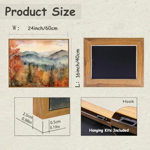 KBKART Framed Canvas Wall Art, Fall Trees Forest Wall Decor 16x24inch - color: Autumn Landscape, size: 24"L x 16"W