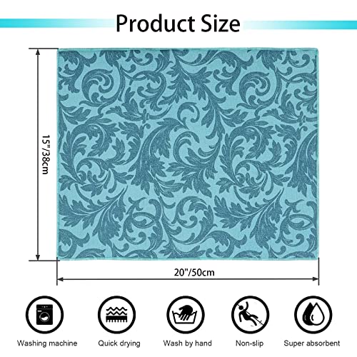 4PCS Large Dish Drying Mat, Absorbent Microfiber Pad for Kitchen Counter