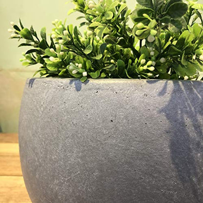 Kante Blue Gray Concrete Planter 11.8" Dia All-Weather Round Small Pot - color: Slate Gray, size: 11.8" d