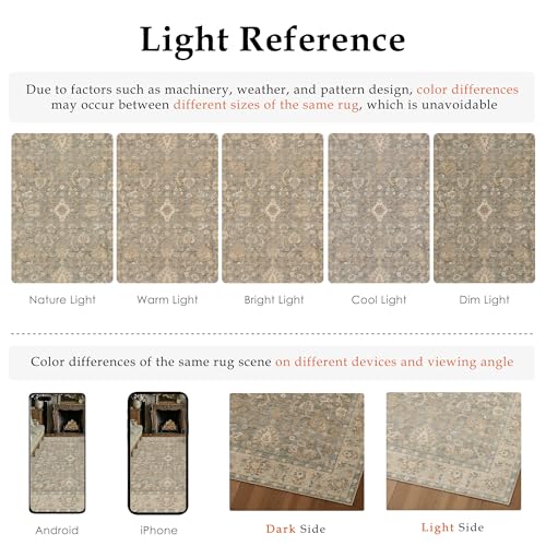 HUGEAR 5x7 Brown Neutral Area Rug - color: Brown, size: 5' x 7' (Rectangular)