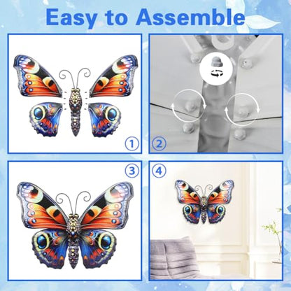 VEWOGARDEN Butterfly Wall Decor Large Outdoor Metal Wall Art - style: Butterfly