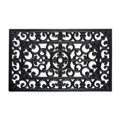 DII High Traffic All-Weather Rubber Doormat, 18x30, Scroll - color: Scroll, size: 1'6" x 2'6" (Rectangular)