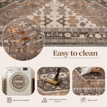 Ciicool 2x3ft Small Area Rug,Washable Boho Thin Mat for Entryway Kitchen - color: Hazel, size: 2' X 3' (Rectangular)