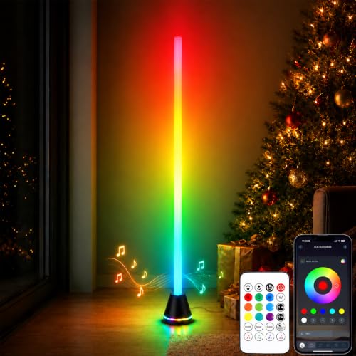 ICRGB Corner Floor Lamp with Speaker, Ambient Mood Lighting for Room Decor