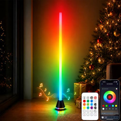 ICRGB Corner Floor Lamp with Speaker, Ambient Mood Lighting for Room Decor