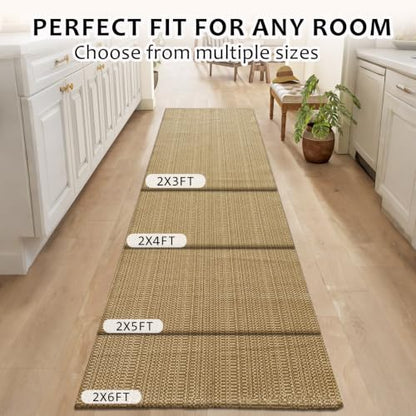 Faux Jute Rug,2x5 Braided Runner Rug for Kitchen,Bathroom,Hallway. - size: 2' x 5' (Rectangular)