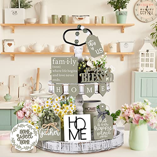 FairySandy 11 Pcs Christmas Farmhouse Tiered Tray Decor - style: Classic