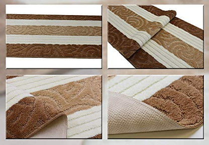 Custom Size Hallway Runner Rug, Slip Resistant, 26 Inch Wide X Your Choice of Length, Scroll Beige, 26 Inch X 3 Feet, Doormat Size - color: Beige Scroll, size: 2'2" x 3' (Rectangular)