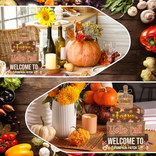 Britimes Fall Harvest Tiered Tray Decor Set, 4 Pack, Wooden - style: Fall Harvest