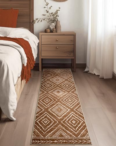 BESTSWEETIE 2'x6' Washable Area Rug for Living Room Runner Yellowbrown - color: Yellowbrown/Cream, size: 2' x 6' (Rectangular)