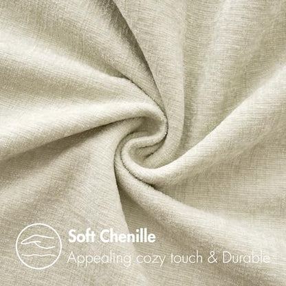 MIULEE Soft Chenille Throw Pillow Covers Cream 16x16 Inch Pack of 2 - color: Cream, size: 16" x 16" (Pack of 2)