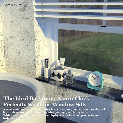 AYRELY® 3.5" Small Analog Travel Alarm Clock, Battery Operated Desk Clock - color: Light Blue