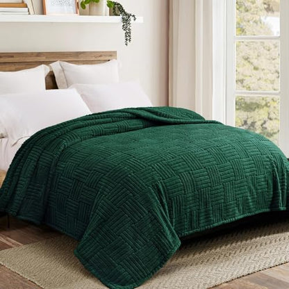 Whale Flotilla Lightweight Fleece Twin Size Blanket for Bed, Emerald Green - color: Emerald Green, size: Twin(60x80 Inch)