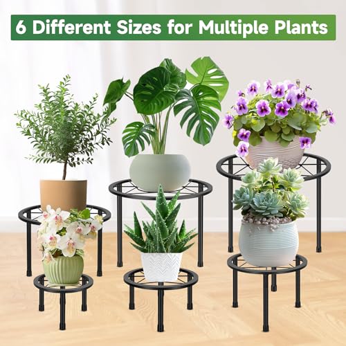Sbosbo 6 Pack Metal Plant Stands Heavy Duty Plant Stand for Indoor Outdoor