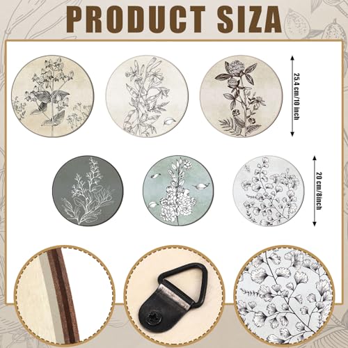 Barydat 6 Pcs Boho Wooden Plant Wall Art Decor,Round,8 Inch, 10 Inch - color: Neutral