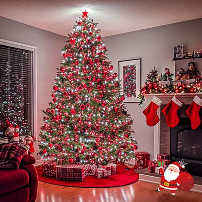 JMEXSUSS163ft 500 LED Red and White Christmas Lights Plug in with 8 Modes - color: Red White, size: 500 LED