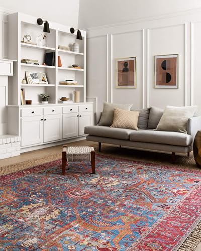 Loloi Loren Blue/Red 7'-6" x 9'-6" Area Rug - color: Blue / Red, size: 7'6" x 9'6" (Rectangular)