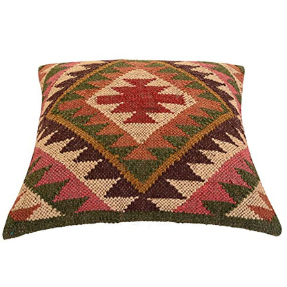 Trade Star 70% Jute 30% Wool Handwoven Pillow Cover 18x18 Inches - color: Pattern 3