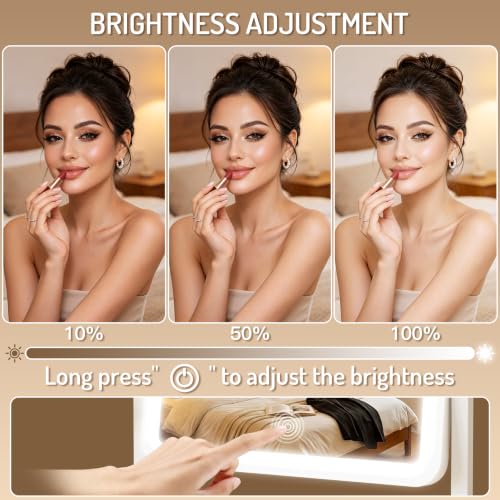 CraftCraze Makeup Mirror with Lights Vanity Mirror Dimmable|12''*12'' White - color: White, size: 12"L x 12"W